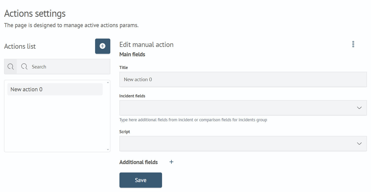 Setting up active actions