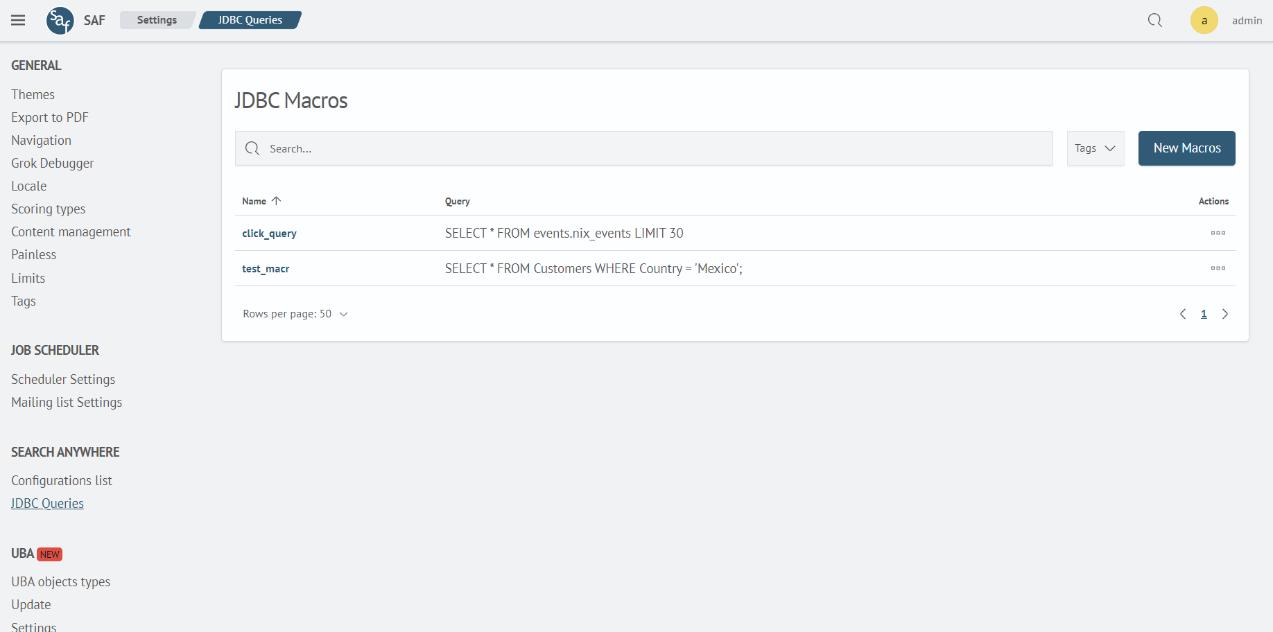 configuring the database connection