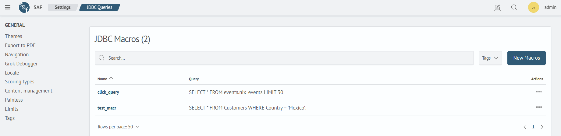 configuring the database connection