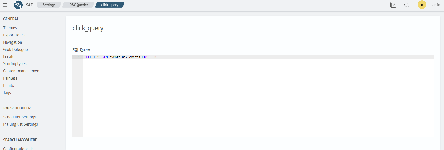 configuring the database connection
