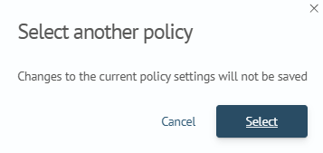 Confirmation dialog for opening another SLA policy