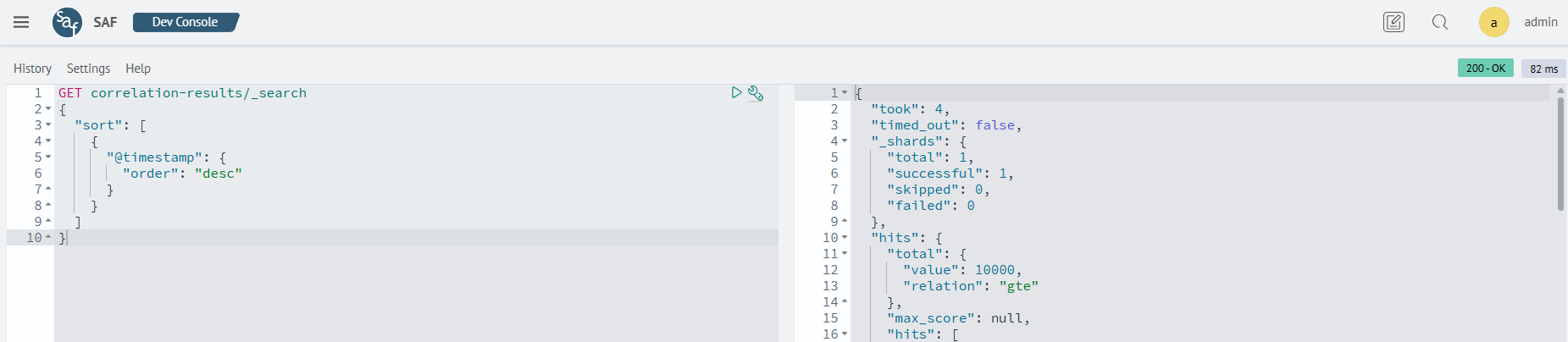 Create index dev console