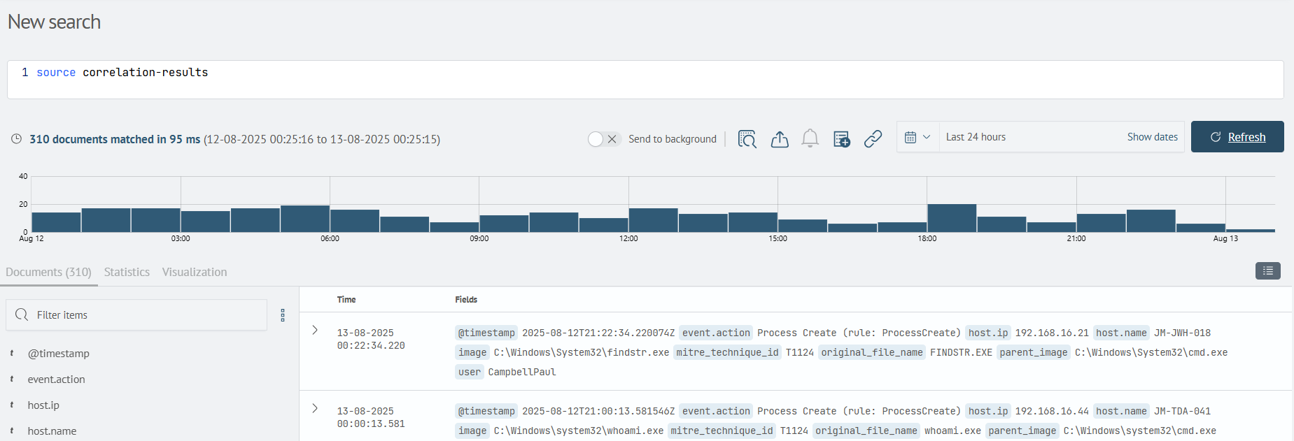Create index search