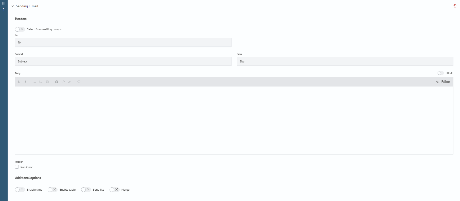 Email action