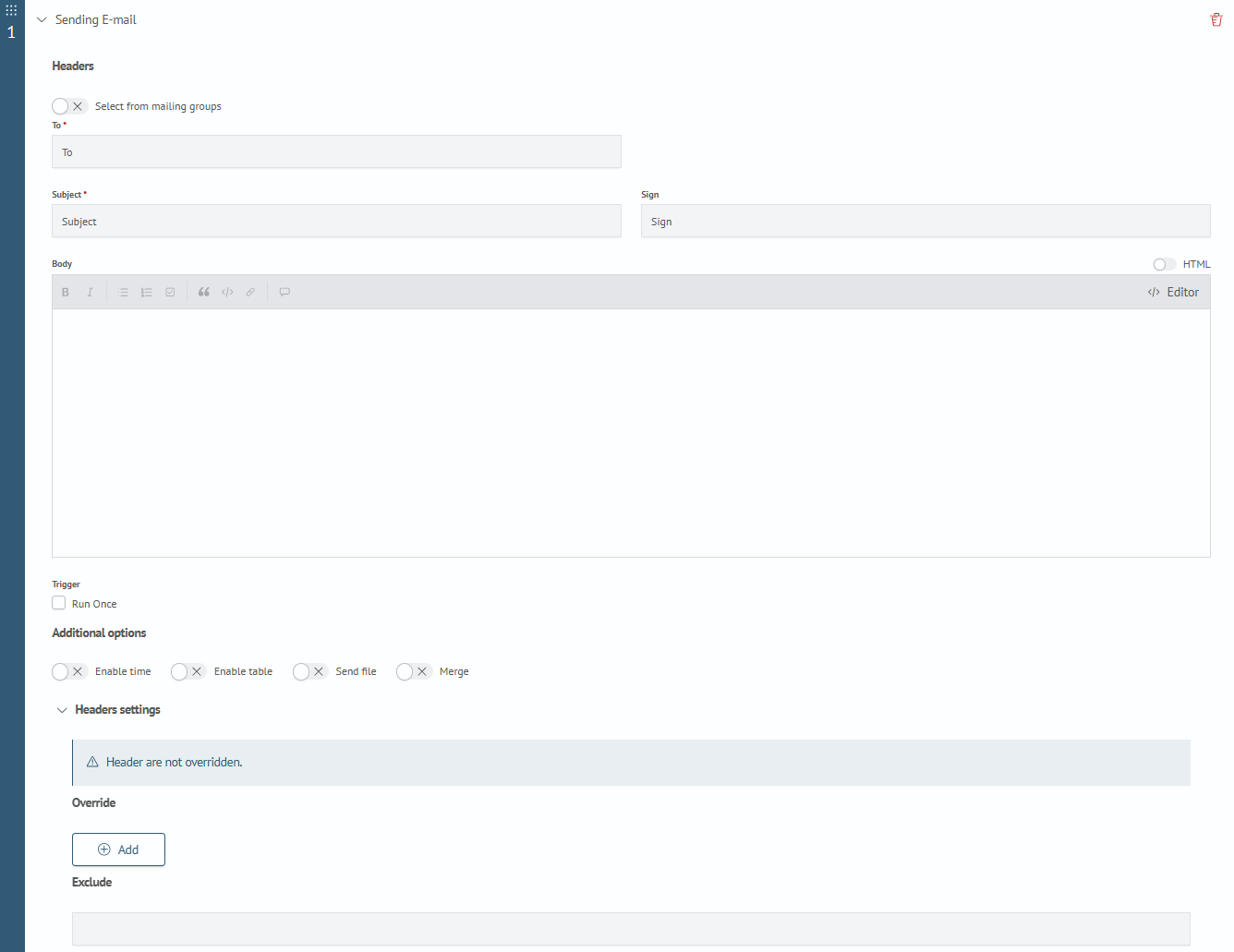 Email action
