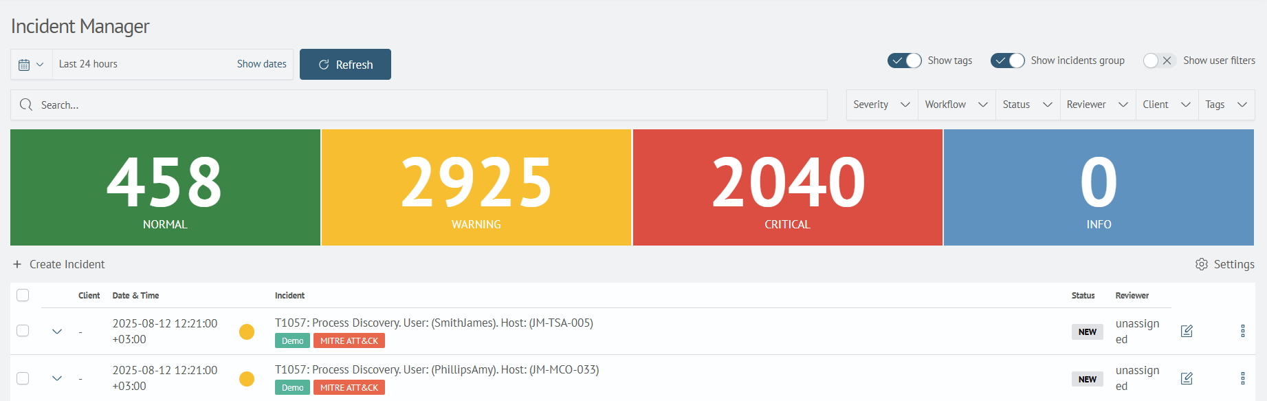 Main Dashboard of the Module