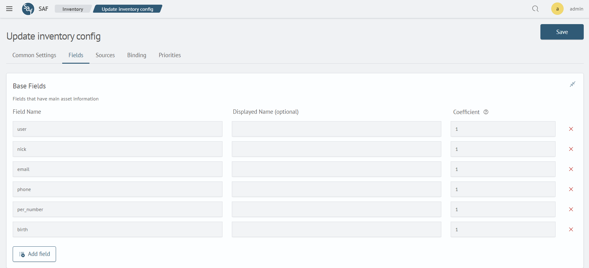 Configuring Configuration Fields