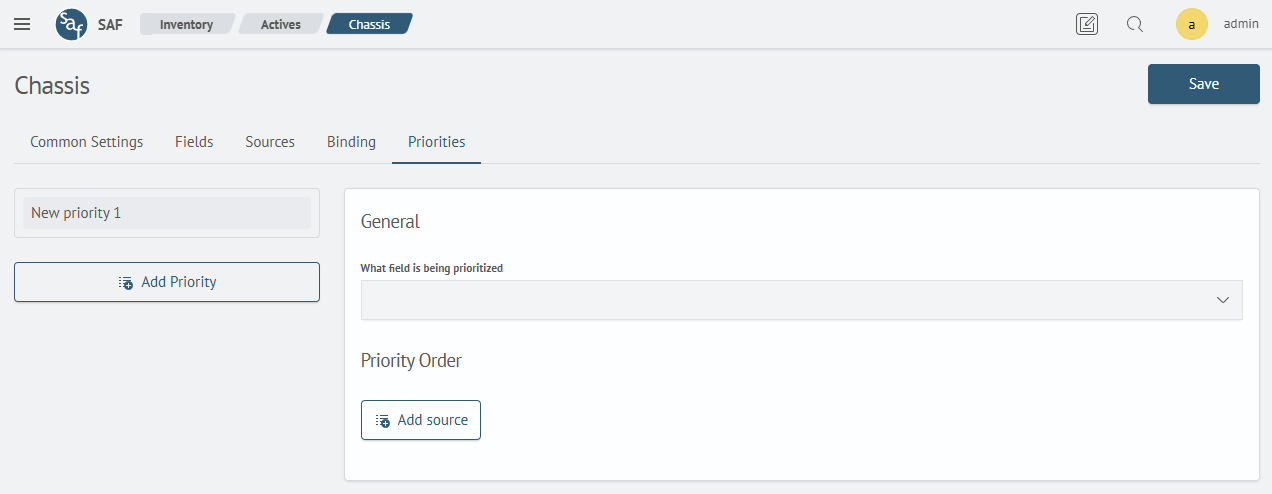 Prioritization Configuration