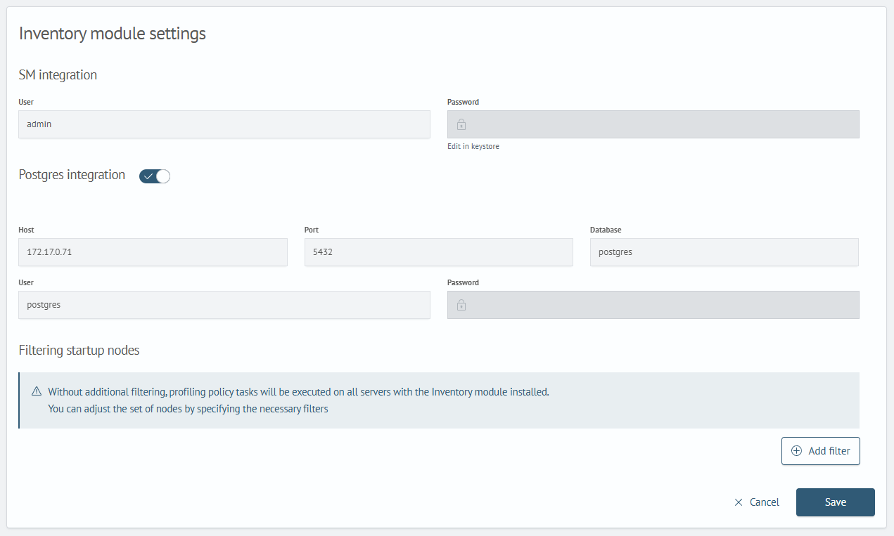 Inventory Settings