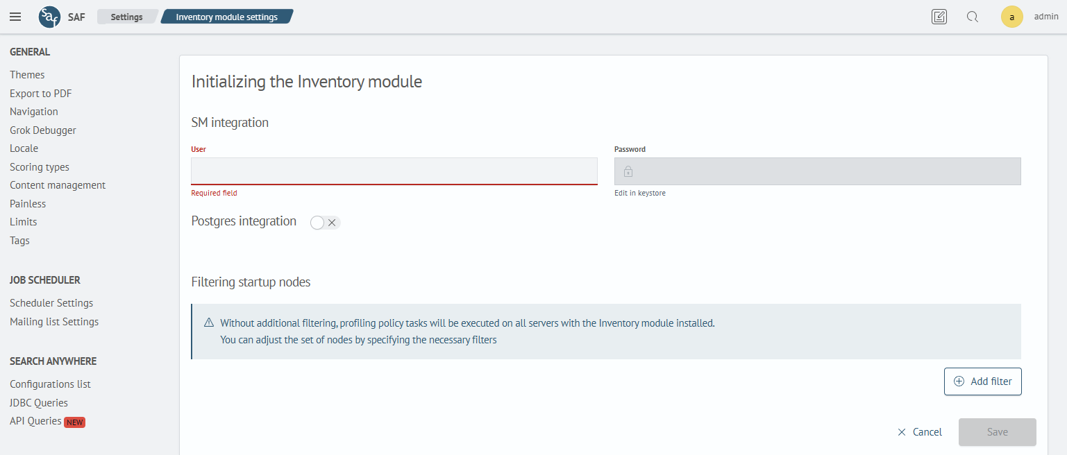 Initialization Page