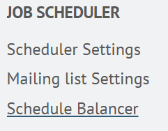 Schedule Balancer menu item