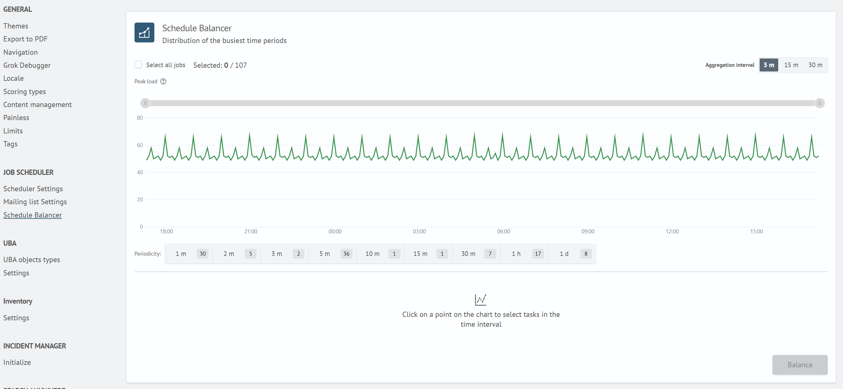 Schedule Balancer page