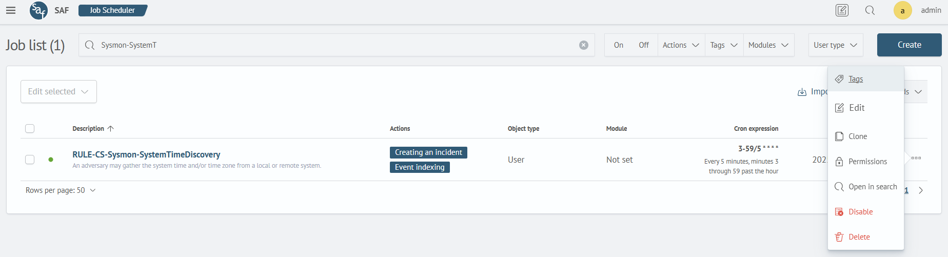 Job scheduler access job