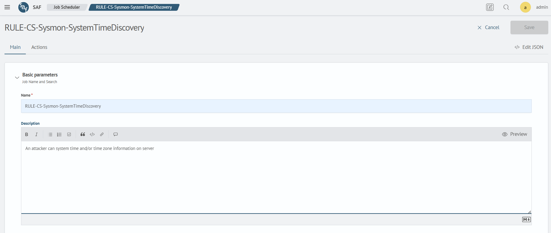 Description of the search task