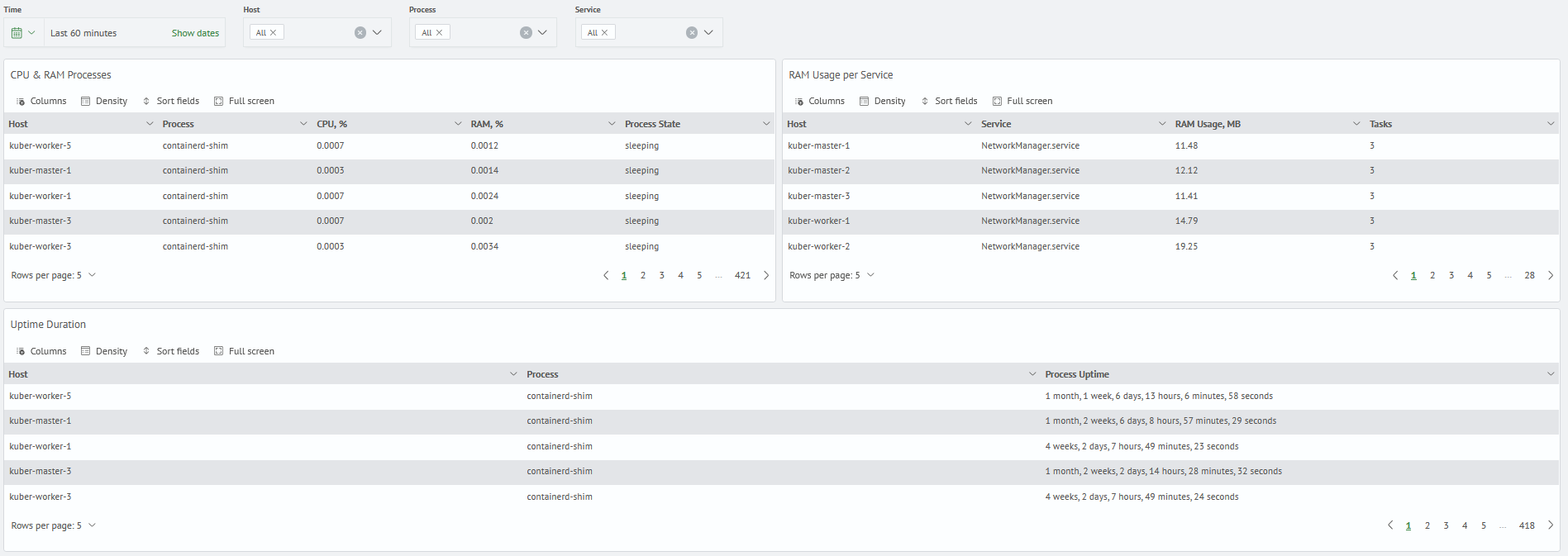 Kubernetes monitoring system process