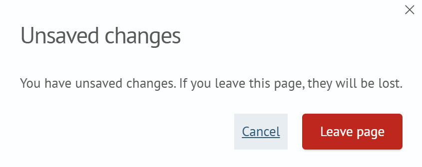 Unsaved changes