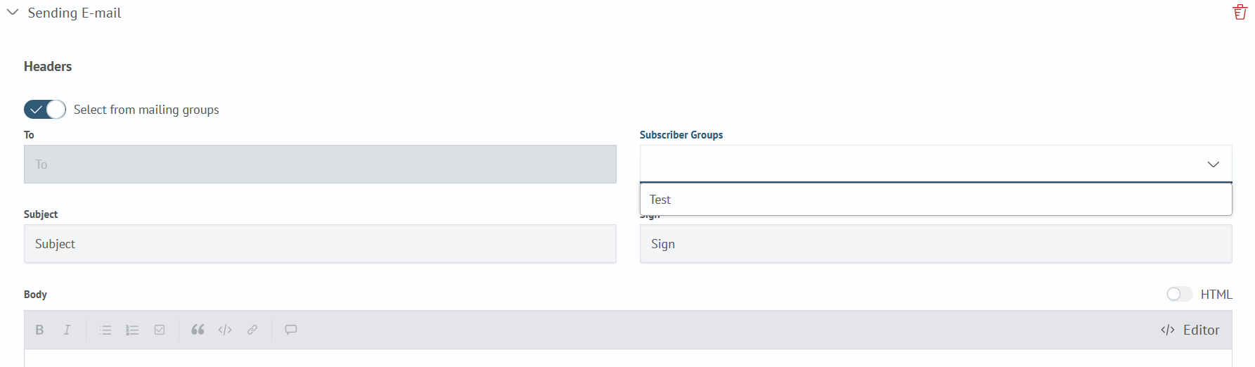 E-mail Sending Form
