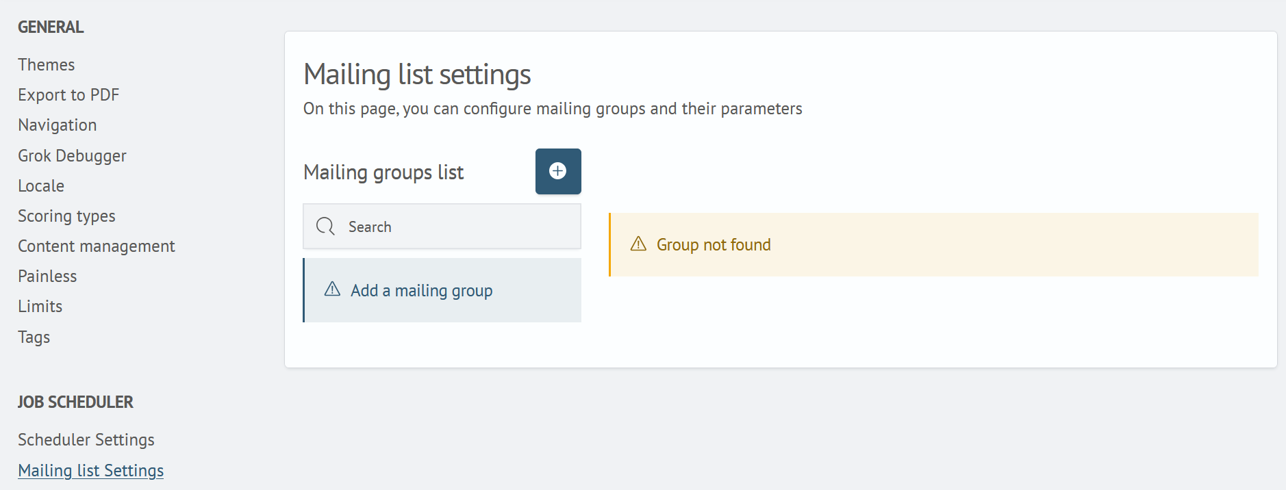 Mailing Group Interface