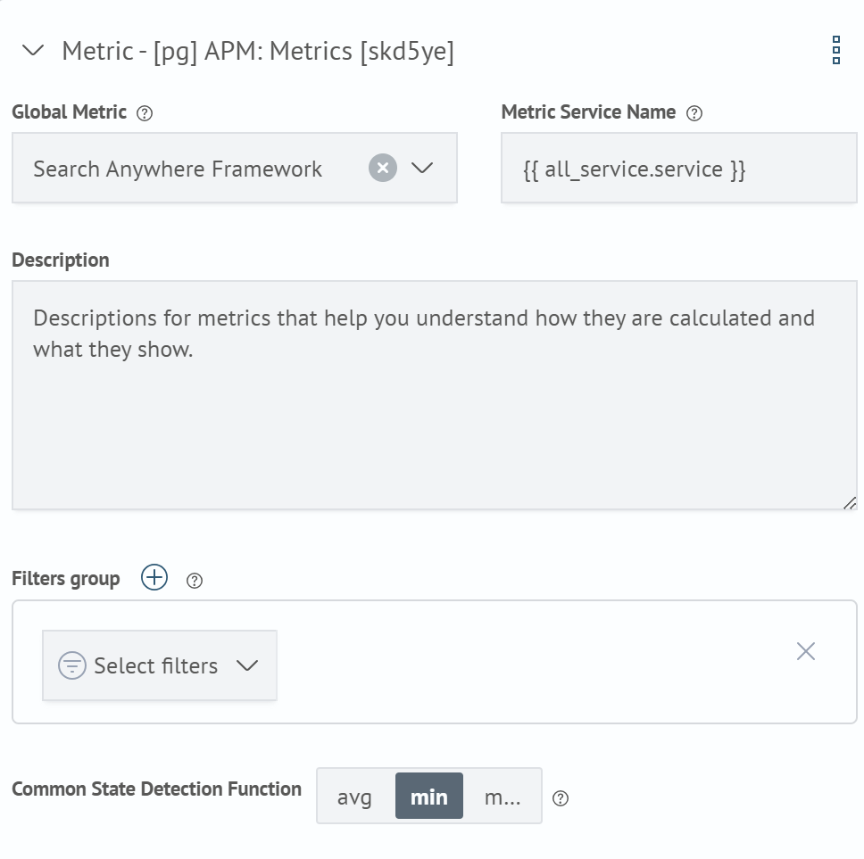 Metric Parameter Configuration