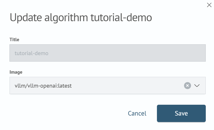 Algorithm edit form