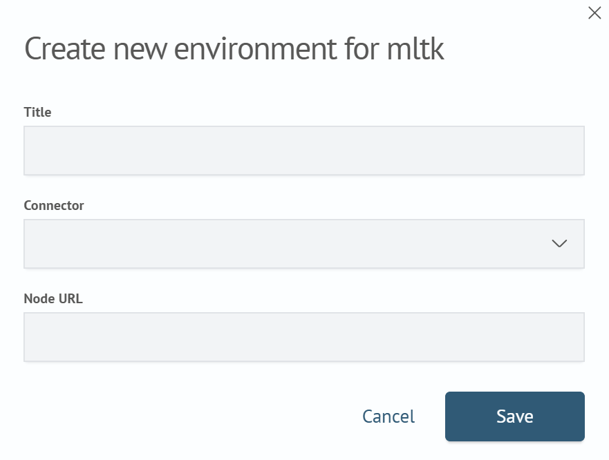 Environment creation form