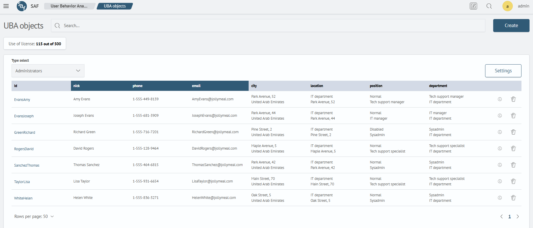 Object List Page
