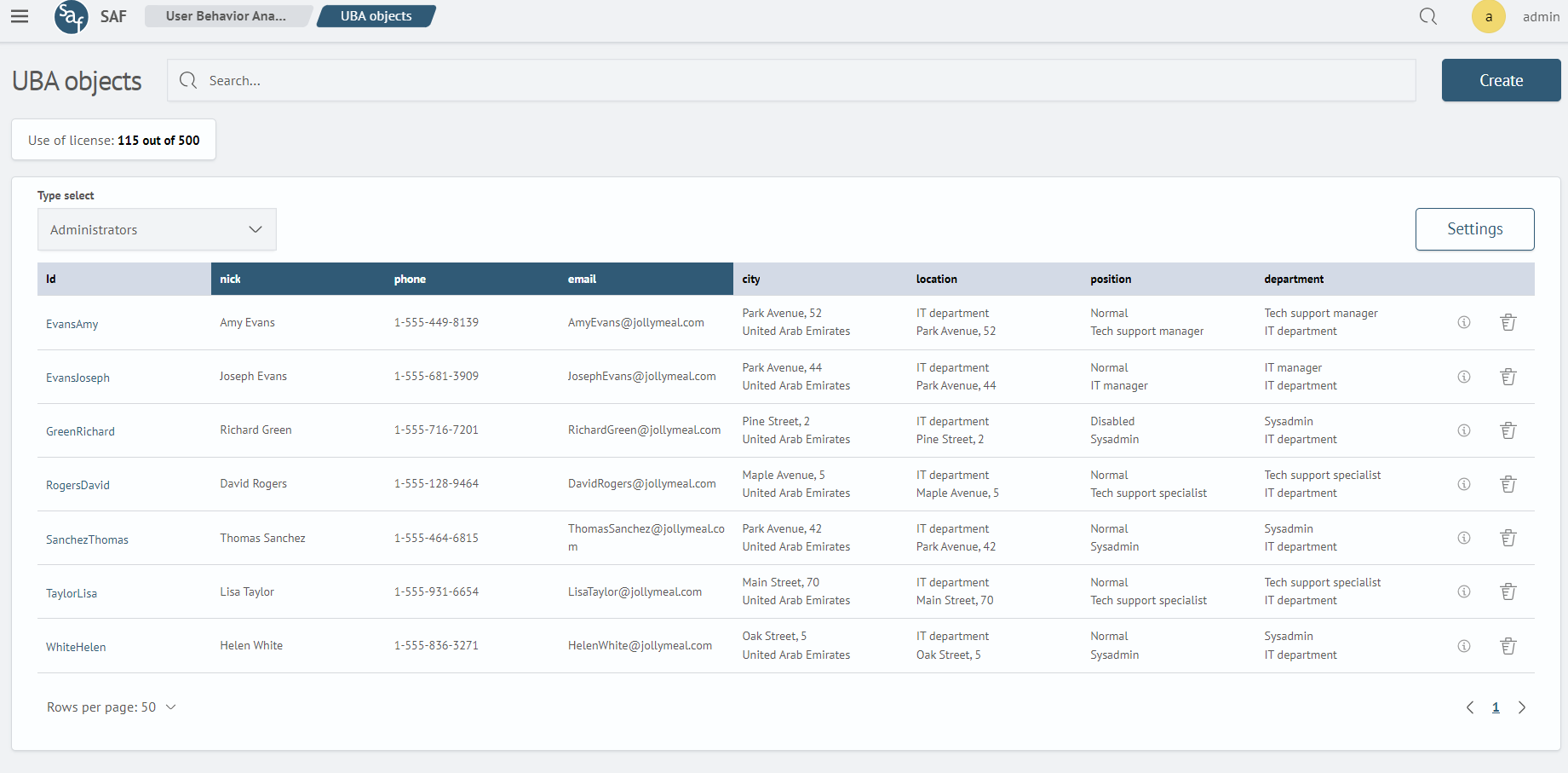 Object List Page