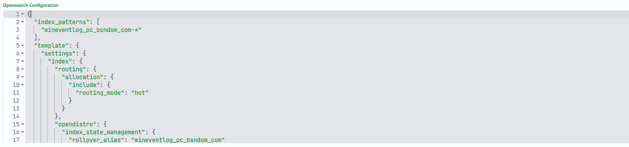OpenSearch configuration