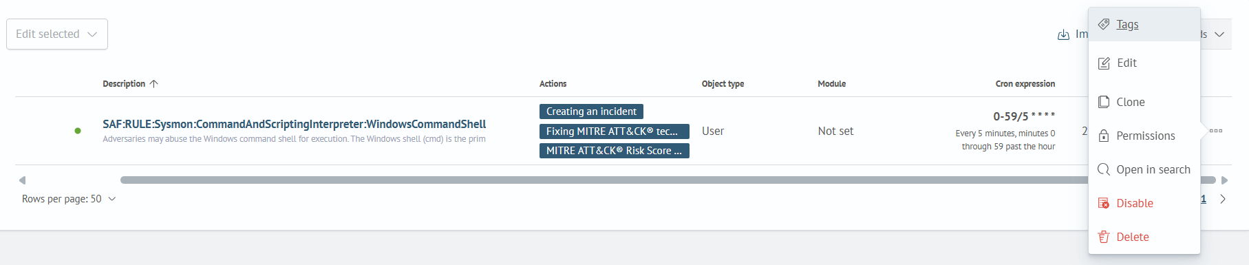 Permissions action