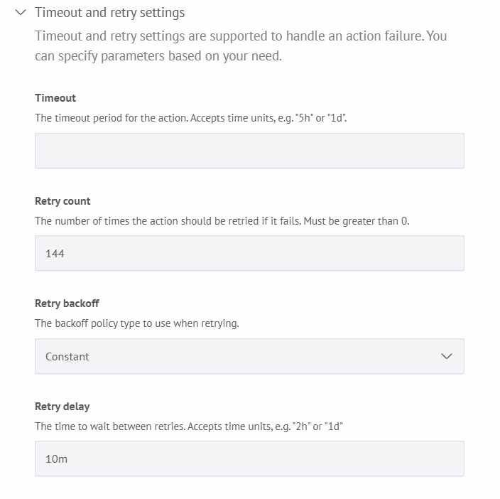 Retry Settings