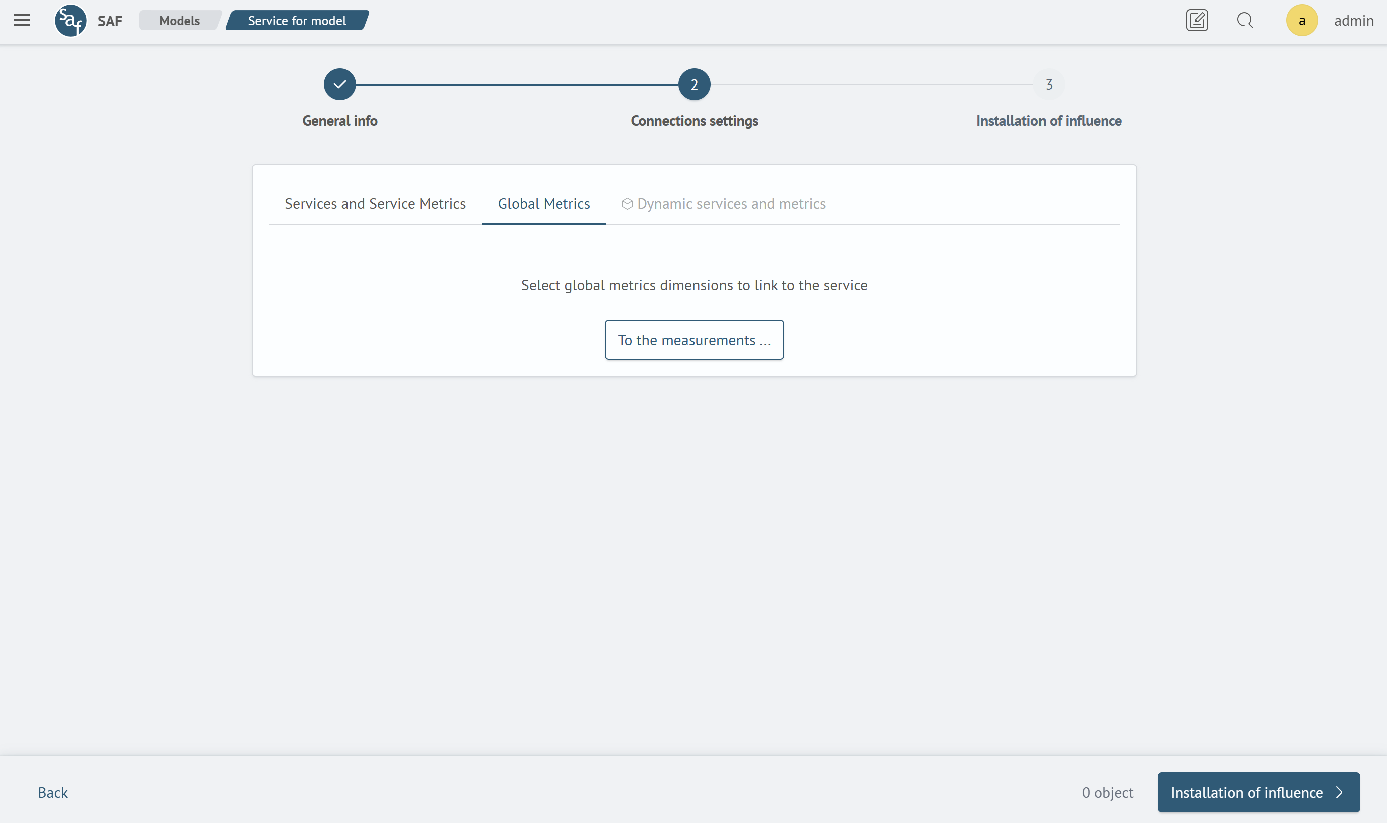 Service global metrics list