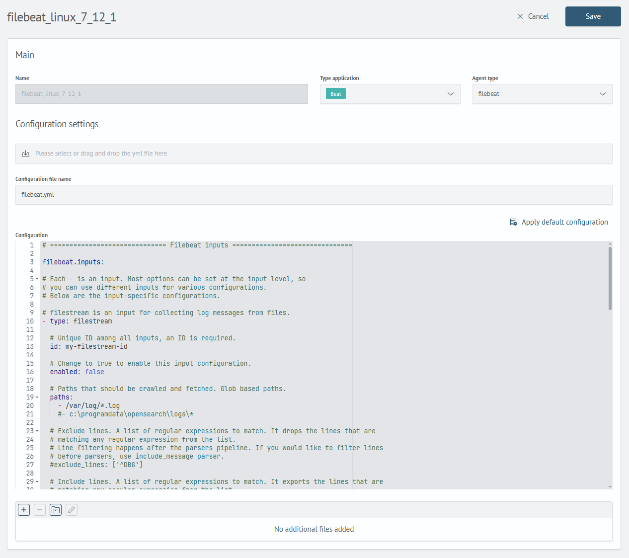 Application Edit Window
