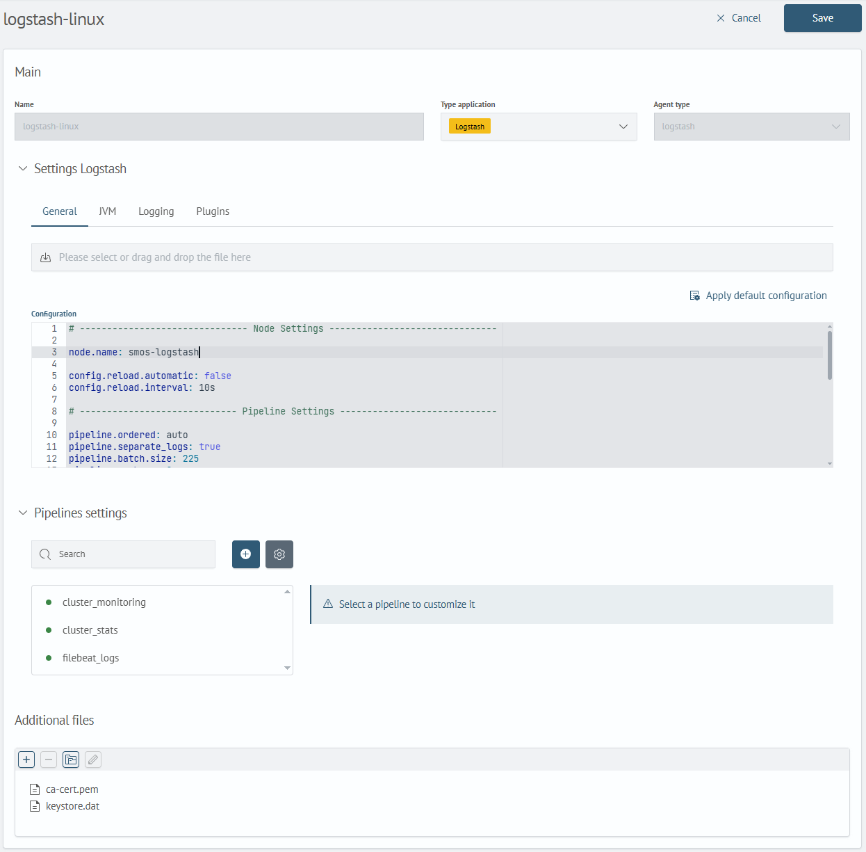 Application card Logstash