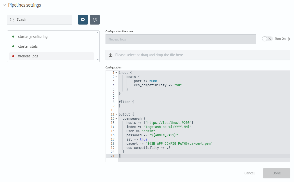 Pipeline Settings Logstash