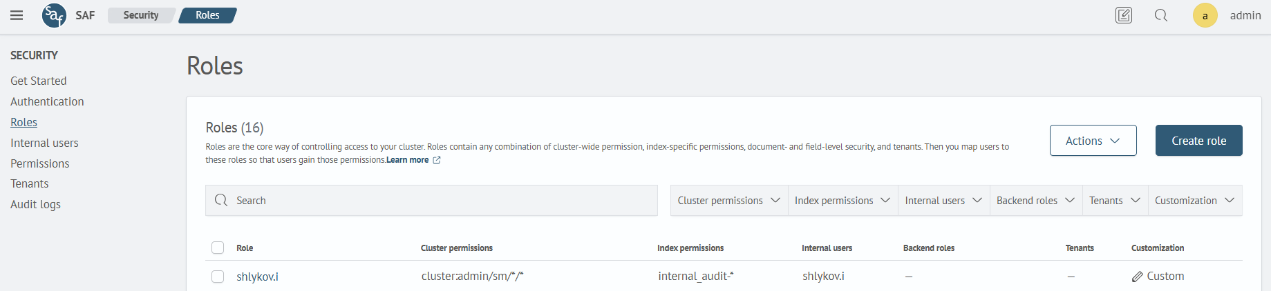Security roles