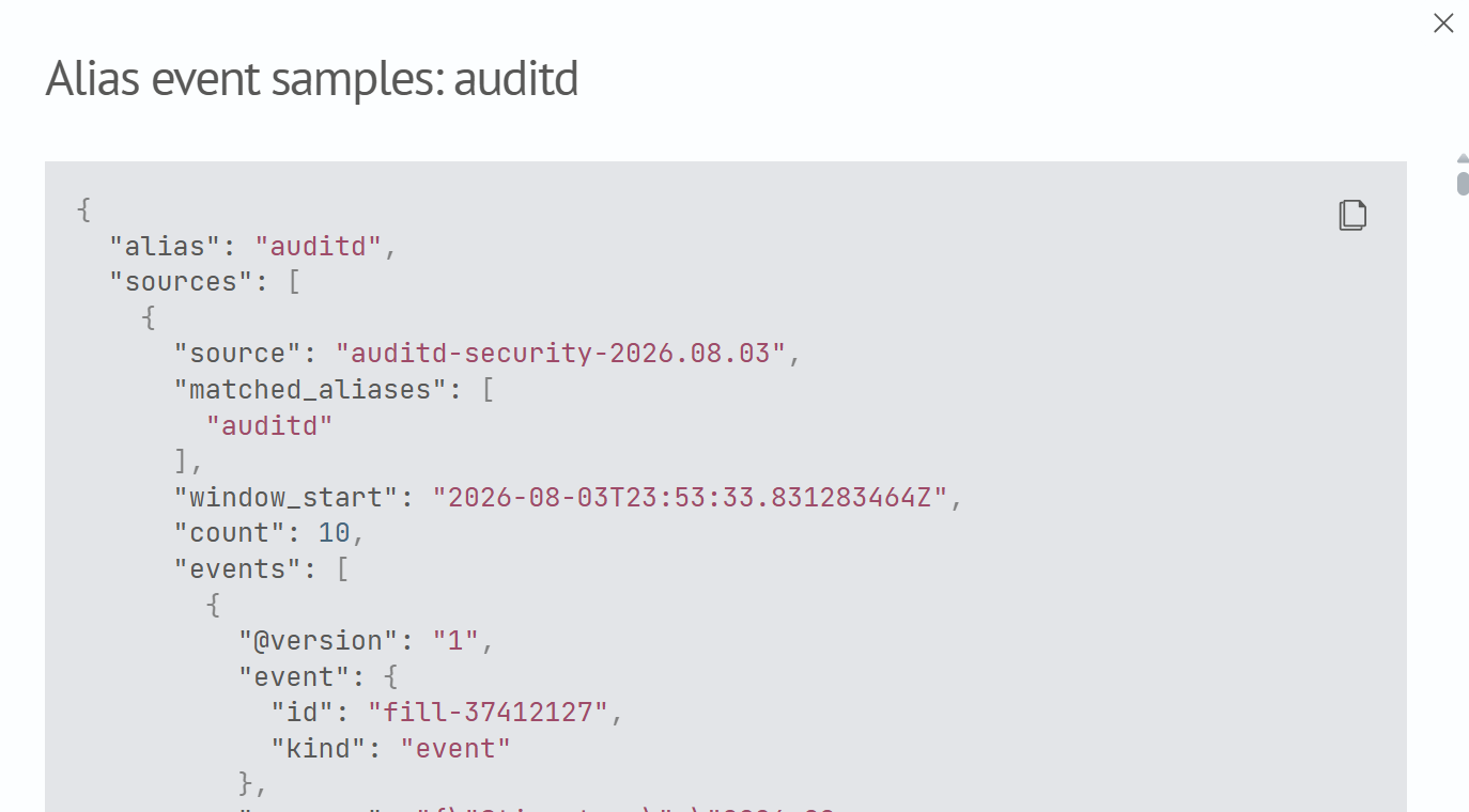 Alias event samples